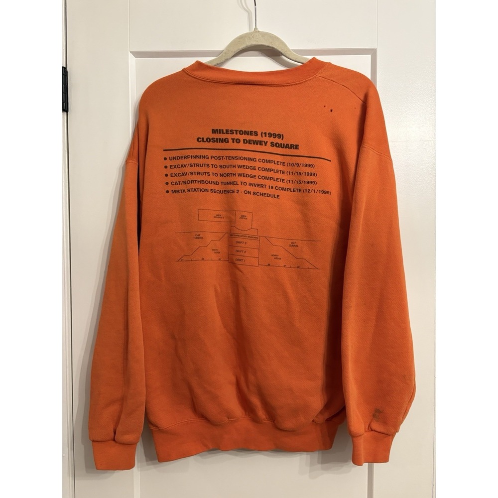 Vintage 90s Boston Union Construction Big Dig‎ Crewneck Sweatshirt Size XL